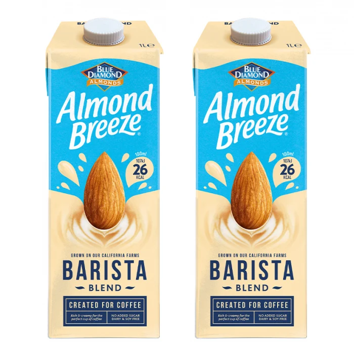 Two cartons of Almond Breeze Barista Blend
